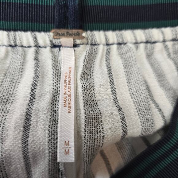 Free People White Gray Stripe Pull-on Wide Leg Pants Size Medium - Picture 3 of 8